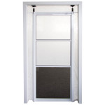 Staubschutztüre mit Schnellspannsystem, Plexiglas Scheibe und Schutzvlies