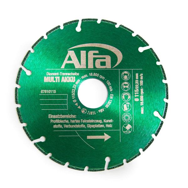 6761 Alfa Diamant-Trennscheibe MULTI AKKU