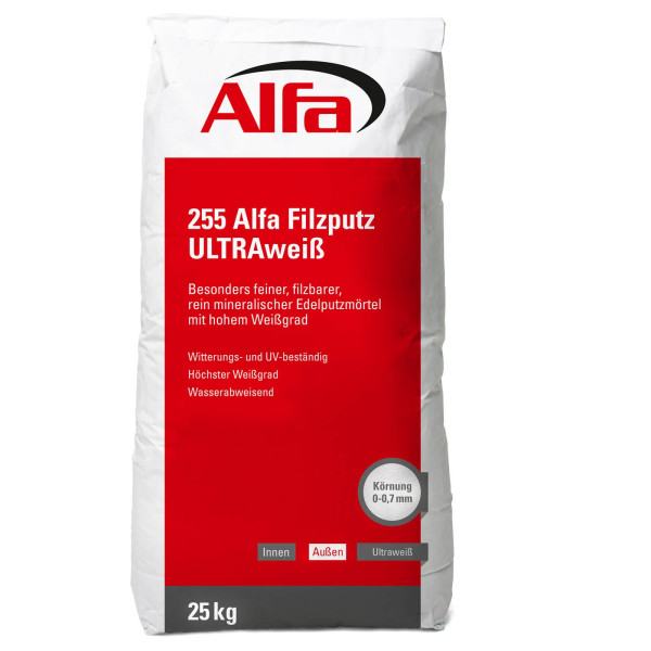 255 Alfa Filzputz ULTRAweiß